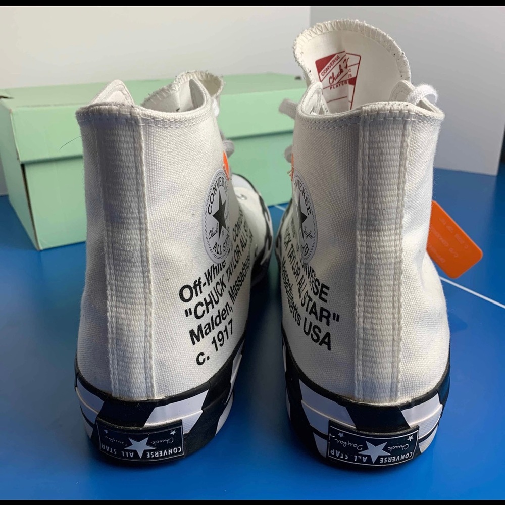 Men’s Off White x Converse Chuck 70 ‘White’ Size 13 Men 15 Women Authentic EUC - Picture 4 of 8